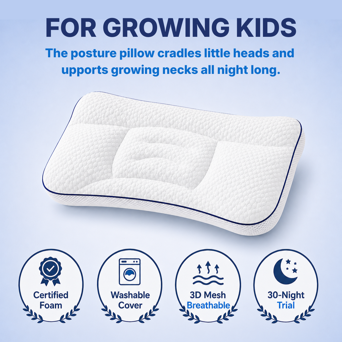 Trizelle Iloa™: Kids Cervical & Airway Pillow