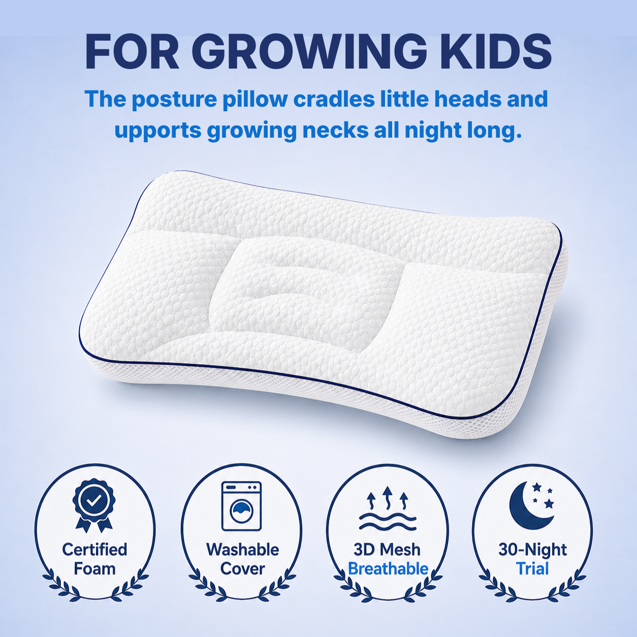 Trizelle Iloa™: Kids Cervical & Airway Pillow